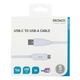 Deltaco USB-C /USB-A kabel 1 metar bijeli