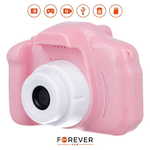 Forever SKC-100 dječji fotoaparat s kamerom, igre, punjiva baterija, SD kartica, roza