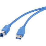 Renkforce USB kabel USB 3.2 gen. 1 (USB 3.0) USB-A utikač, USB-B utikač 50.00 cm plava boja pozlaćeni kontakti