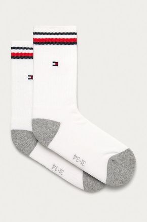 Tommy Hilfiger - Dječje čarape (2-pack) - bijela. Dječje duge sokne iz kolekcije Tommy Hilfiger. Model izrađen od elastičnog materijala. U setu dva para.