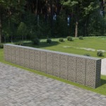 vidaXL Gabionski zid s poklopcima od pocinčanog čelika 900 x 50 x 150 cm