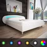 Okvir za krevet od umjetne kože s LED svjetlom bijeli 180 x 200 cm
