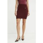 Suknja s primjesom vune Guess ZYLEE boja: bordo, mini, ravna, W4BD64 Z2WX0