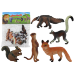 Set životinjskih figurica - vjeverica, majmun, mravojed, lisica, lemur
