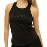 Ženska majica bez rukava Lucky in Love Laser Novelty Technology Feeling Lucky Racerback Tank - black