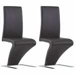 vidaXL Blagovaonske stolice cik-cak oblika od umjetne kože 2 kom smeđe