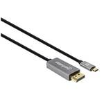 Manhattan DisplayPort / USB-C™ priključni kabel DisplayPort utikač, USB-C™ utikač 3 m siva, crna 354851 DisplayPort 1.4, trostruko zaštićen, pozlaćeni kontakti DisplayPort kabel