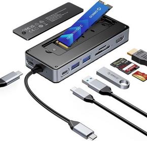 Slomart ORICO 8-u-1 USB C priključna stanica s M.2 SSD kućištem - 10Gbps