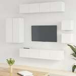 8-dijelni set TV ormarića bijeli od konstruiranog drva