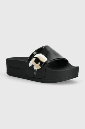 Karl Lagerfeld Natikače s potpeticom nude / crna / bijela