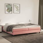 Okvir za krevet s oprugama ružičasti 200x200 cm baršunasti