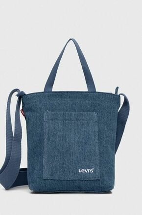 Torba Levi's - plava. Mala torba iz kolekcije Levi's. na kopčanje model izrađen od tekstilnog materijala. Lagan i udoban model idealan za svakodnevno nošenje.
