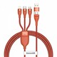 USB Kabel Baseus Flash CA2T3-07 3u1 USB / Tip-C na Tip-C / Lightning / micro USB 100W Narančasti (1.2M)