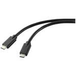 Renkforce USB kabel za punjenje USB 2.0 USB-C® utikač, USB-C® utikač 1.00 m crna TPE plašt RF-5251918