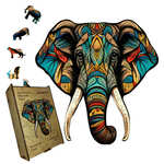 drvene puzzle u drvenoj kutiji slon