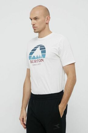 Pamučna majica Burton boja: bijela - bijela. Majica kratkih rukava iz kolekcije Burton. Model izrađen od pletenine s tiskom.