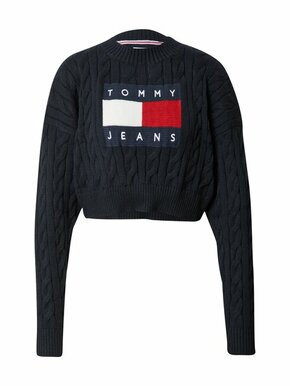 Tommy Jeans Pulover mornarsko plava / crvena / crna / bijela