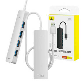 4u1 Hub Baseus UltraJoy Lite USB-A na USB 3.0 50 cm (bijeli)