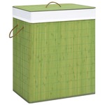 vidaXL Košara za rublje od bambusa zelena 100 L