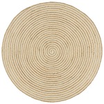 vidaXL Ručno rađeni tepih od jute sa spiralnim uzorkom bijeli 90 cm