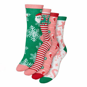 Set od 4 para ženskih viskokih čarapa Vero Moda 10274060 Snow White 4304841