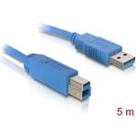 Delock USB kabel USB 3.2 gen. 1 (USB 3.0) USB-A utikač, USB-B utikač 5.00 m plava boja pozlaćeni kontakti