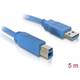 Delock USB kabel USB 3.2 gen. 1 (USB 3.0) USB-A utikač, USB-B utikač 5.00 m plava boja pozlaćeni kontakti