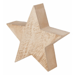 Božićna ukrasna zvijezda drvena 10 x 2,5 cm
