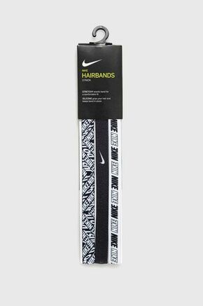 Set sportskih traka Nike (3-pack) boja: crna - crna. Traka iz kolekcije Nike. Model izrađen od pletenine s uzorkom.