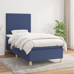 vidaXL Krevet s oprugama i madracem plavi 90 x 190 cm od tkanine
