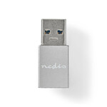 Adapter NEDIS USB A 3.2 Gen 1 (M) na USB C 3.2 Gen 1 (Ž), srebrni