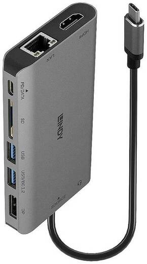 LINDY 43323 USB-C® mini priključna stanica Pogodno za marku (priključne stanice za prijenosno računalo): Universal integrirani čitač kartica