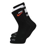 Nike Sportswear Čarape crna / bijela / svijetlosiva / svijetlocrvena