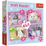 Smiješni mačići 4 u 1 70-54-48-35 kom puzzle - Trefl