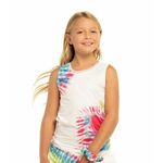 Majica kratkih rukava za djevojčice Lucky in Love Novelty Summer Fun Tie Back Tank - multicolor