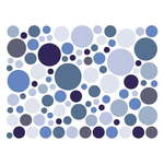 Set s 100 plavih zidnih samoljepljivih naljepnica Ambiance Round Stickers