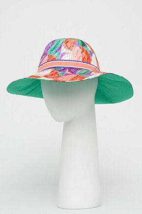 Pamučni šešir Roxy X Stella Jean pamučni - šarena. Šešir iz kolekcije Roxy. Model sa širokim obodom