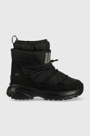 Čizme za snijeg UGG W Yose Puffer Mid boja: crna - crna. Čizme za snijeg iz kolekcije UGG. Model izrađen od kombinacije imitacije brušene kože i tekstilnog materijala.