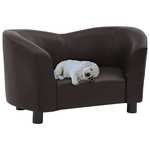 vidaXL Sofa za pse smeđa 67 x 41 x 39 cm od umjetne kože