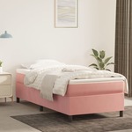 Okvir za krevet s oprugama ružičasti 90x190 cm baršunasti