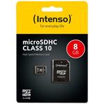 (Intenso) Micro SD Kartica 8GB Class 10 (SDHC  SDXC) sa adapterom - SDHCmicro+ad-8GB/Class10