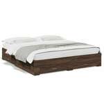 Okvir za krevet s ladicama smeđa boja hrasta 180x200cm drveni