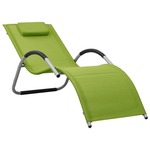 Ležaljka za sunčanje od tekstilena zeleno-siva