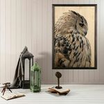 Drvena uokvirena slika, Owl
