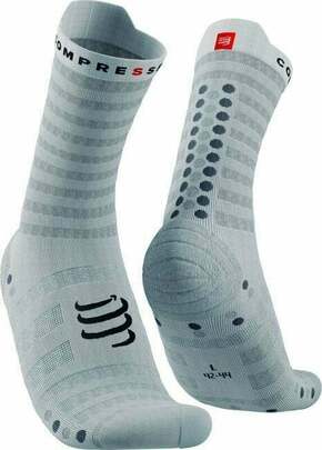 Compressport Pro Racing Socks v4.0 Ultralight Run High White/Alloy T2 Čarape za trčanje