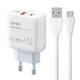 Wall charger LDNIO A2421C USB, USB-C 22.5W + MicroUSB cable