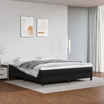 vidaXL Okvir za krevet s oprugama crni 180x200 cm od umjetne kože