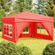 vidaXL Sklopivi šator za zabave s bočnim zidovima 3 x 3 m crveni