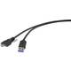Renkforce USB kabel USB 3.2 gen. 1 (USB 3.0) USB-A utikač, USB-C™ utikač 1.00 m crna mogućnost vijčanog spajanja