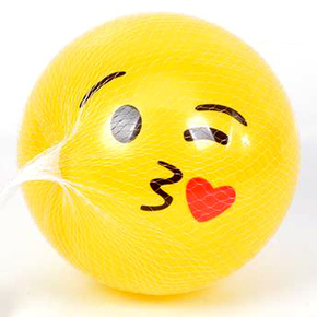 Emoji žuta gumena lopta 23cm